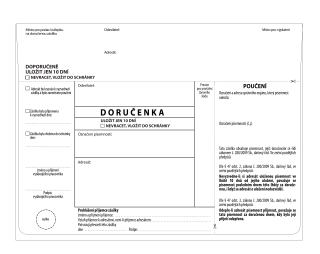 Doručenka C5, daňový řád, bez pruhu