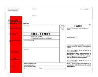 Doručenka C5, daňový řád, červený pruh