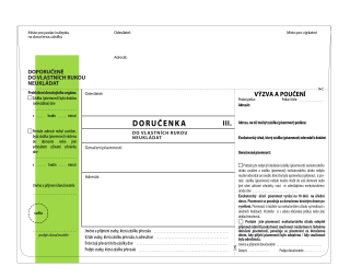 Doručenka C5, exekutor, typ 3