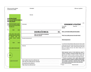 Doručenka C5, notář, typ 3